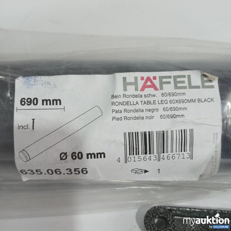 Artikel Nr. 443158: Häfele Bein Rondella schwarz 60/690mm 