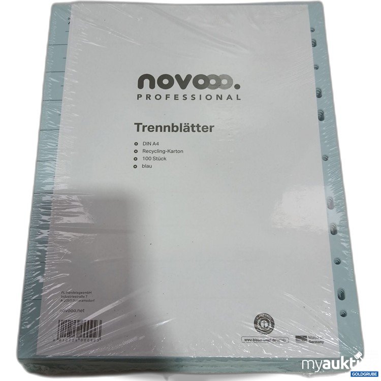 Artikel Nr. 984158 Artikel Nr. 984158: Novoo Peofessional Trennblätter A4 100 Stk Blau