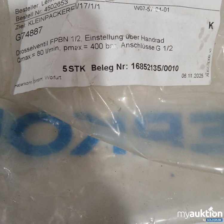 Artikel Nr. 960159: Drosselventil FPBN 1/2 G 1/2 5Stk 