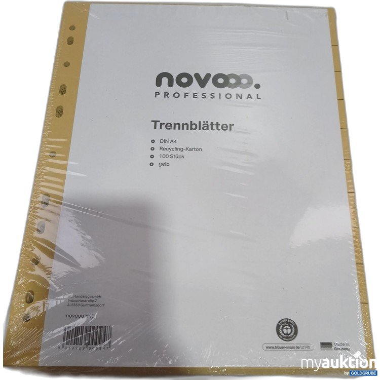 Artikel Nr. 984159 Artikel Nr. 984159: Novoo Peofessional Trennblätter A4 100Stk gelb