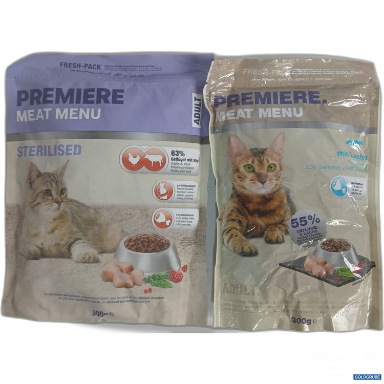 Artikel Nr. 982161 Artikel Nr. 982161: Premiere Katzensnack Sterilised 300g + mit Lachs 300g