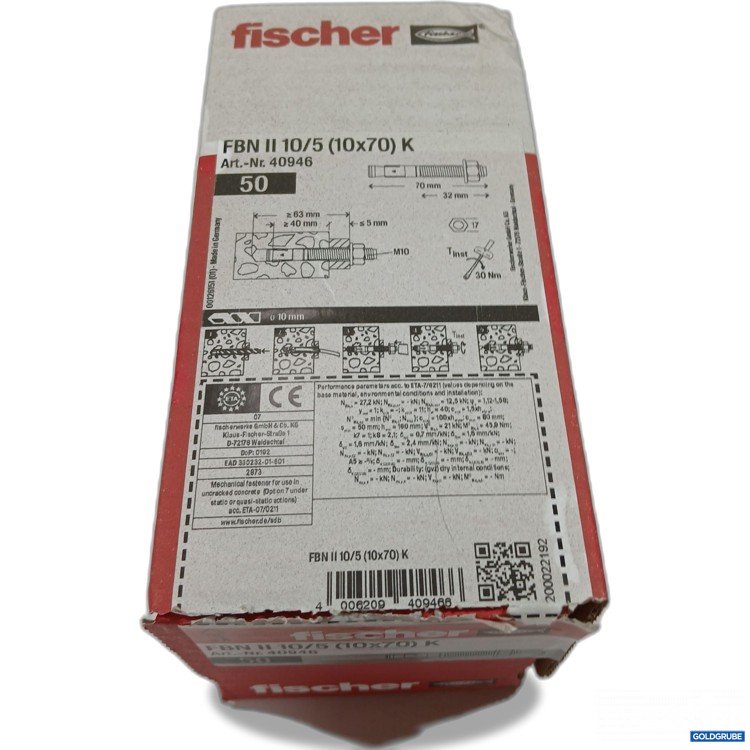 Artikel Nr. 395162: Fischer Bolzen FBN II 10/5 K (10x70)