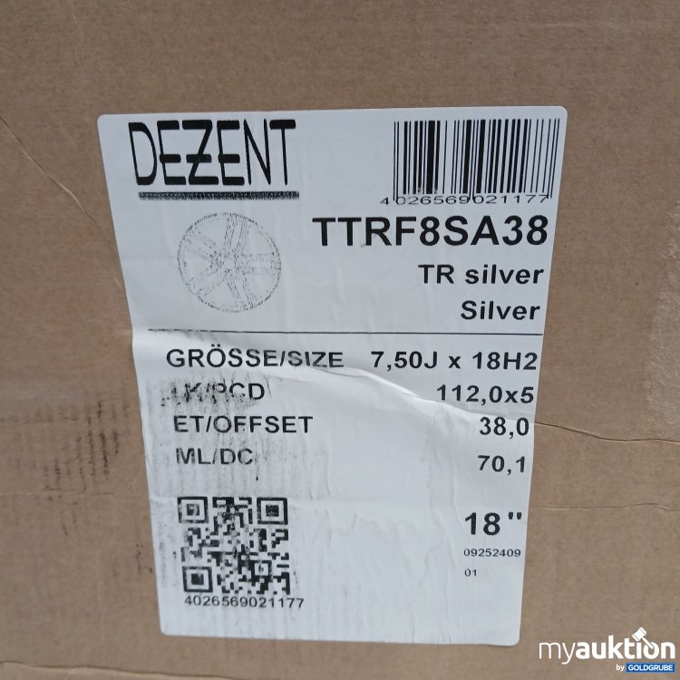 Artikel Nr. 444163: Dezent TTRF8SA38 TR Silver 7.50JX18H2 112.0x5 18" 