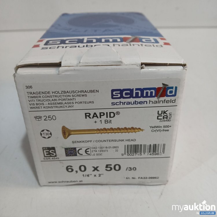 Artikel Nr. 524163: Schmid Schrauben hainfeld Tragende Holzschrauben 6,0x50 250Stk