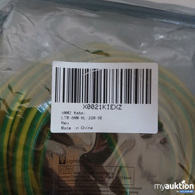 Artikel Nr. 922163: Kabel 6MM 20M DE