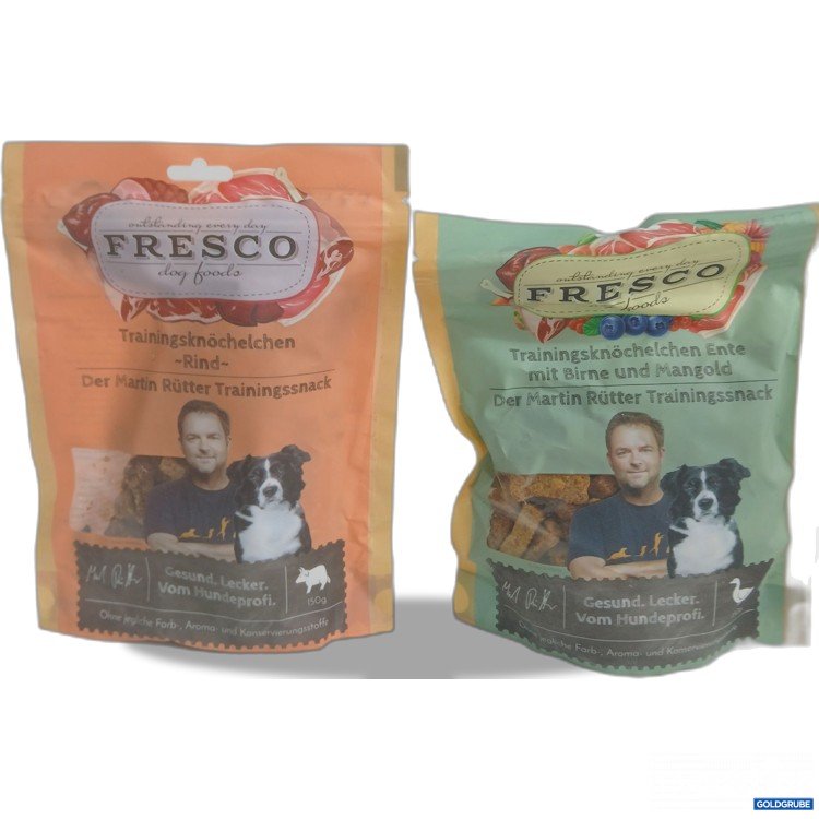 Artikel Nr. 982163: Fresco Trainingsknöchelchen Rind 150g + Ente Birne Mangold 150g