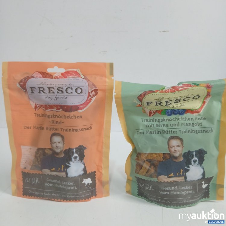 Artikel Nr. 982163: Fresco Trainingsknöchelchen Rind 150g + Ente Birne Mangold 150g