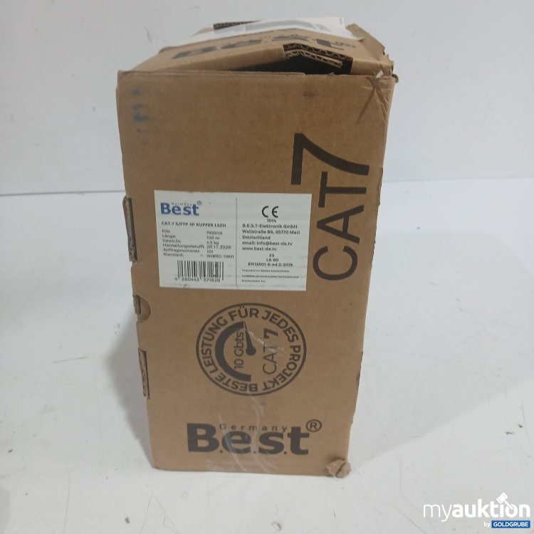 Artikel Nr. 463164 Artikel Nr. 463164: Best Cat.7 S/FTP 4P Kupfer LSZH 100m 4,5kg