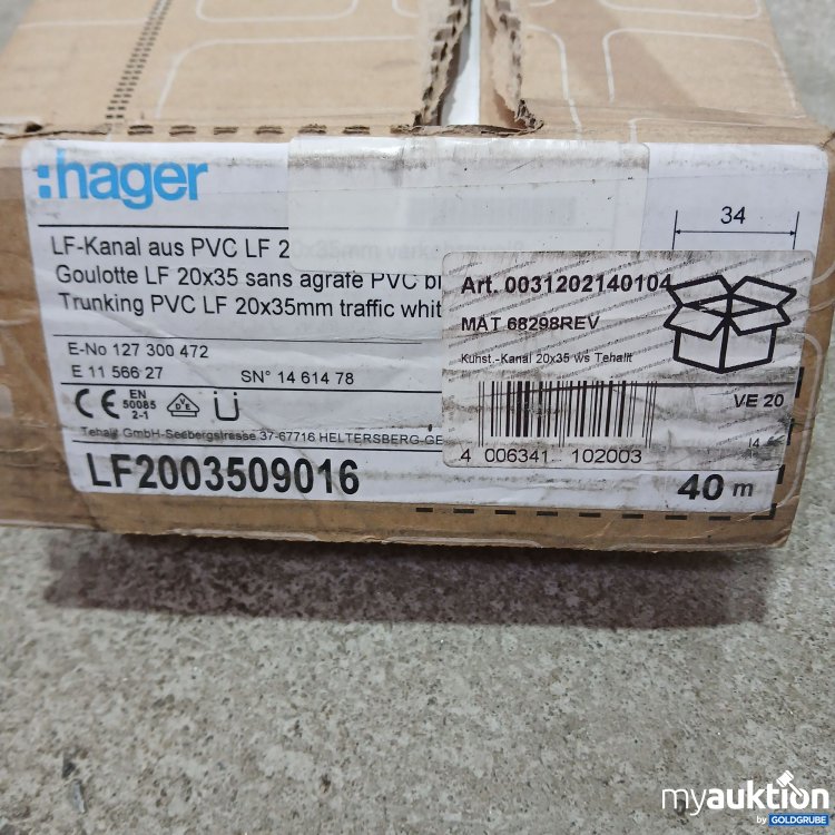 Artikel Nr. 439165 Artikel Nr. 439165: Hager LF Kanal aus PVC 20x35mm LF2003509016 40m