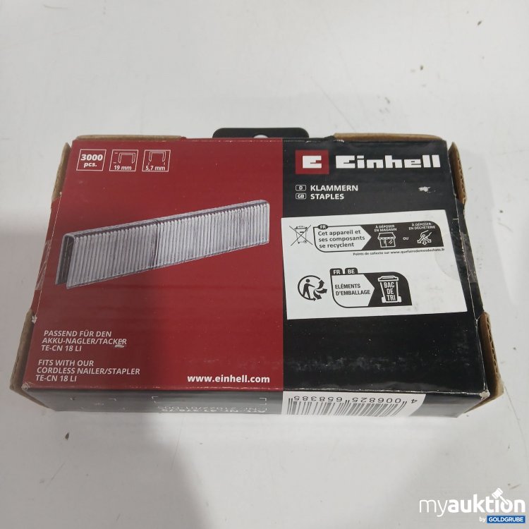 Artikel Nr. 882165 Artikel Nr. 882165: Einhell Klammern 3000Stk 19mm 5,7mm 41.378.75