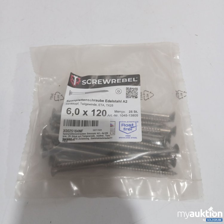 Artikel Nr. 887165 Artikel Nr. 887165: Screwrebel Spanplattenschraube Edelstahl A2 6,0x120 25 Stück