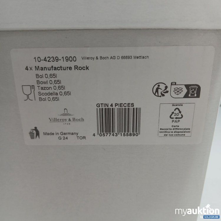 Artikel Nr. 361166 Artikel Nr. 361166: Villeroy&Boch 4x Manufacture Rock Bowl 0,65l