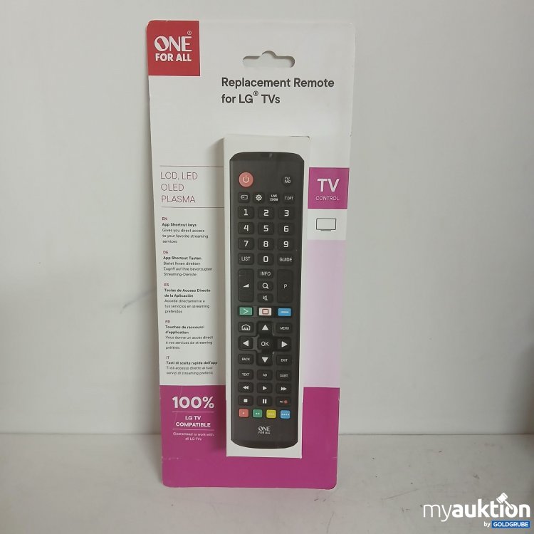 Artikel Nr. 819167 Artikel Nr. 819167: One Replacement Remote for LG TVs