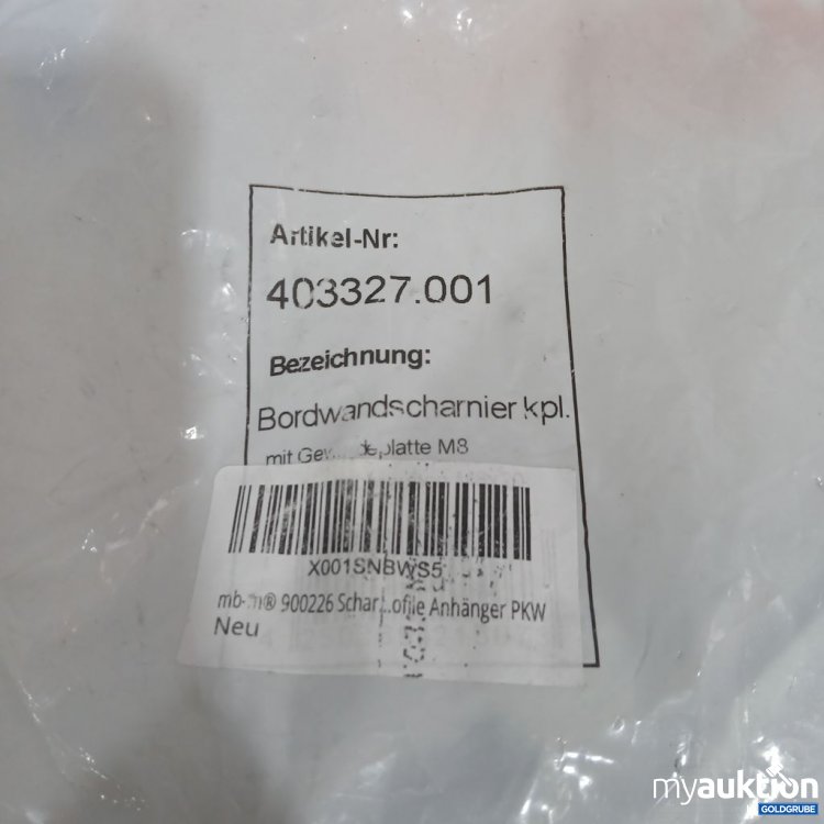 Artikel Nr. 893167: KNOTT Bordwandscharnier kpl.