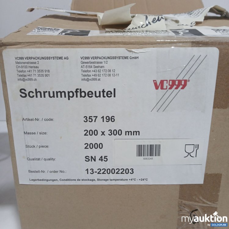 Artikel Nr. 956167: VC999 Schrumpfbeutel 200x300mm 2000Stk 