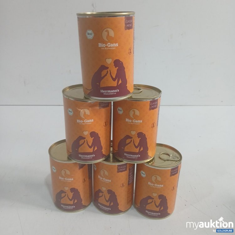 Artikel Nr. 471168: Herrmann's Bio-Gans mit Buchweizen Hundenahrung 6x400g