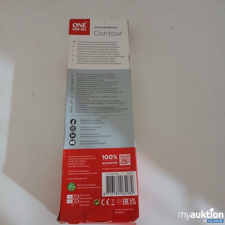 Artikel Nr. 922168: ONE FOR ALL Universal Remote Contour
