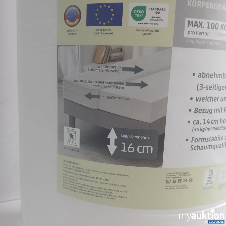 Artikel Nr. 970168: Comfort Pur Komfortschaum Matratze H3 90x200cm Matratzenhöhe 16cm 