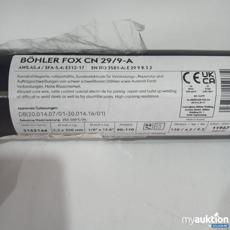 Artikel Nr. 827169: Böhler Mantelelektroden FOX CN 29/9-A 3.20/350mm  
