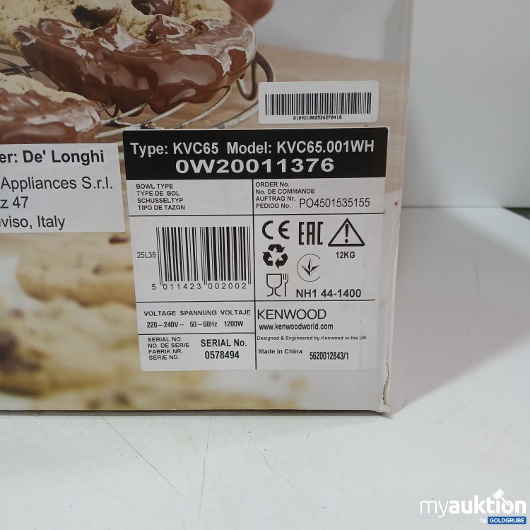 Artikel Nr. 972169 Artikel Nr. 972169: Kenwood Titanium Chef Baker Stand Mixer Model KVC65.001WH, Art.No. 0578494