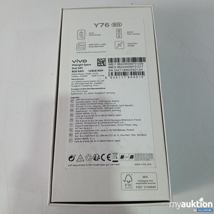 Artikel Nr. 805170 Artikel Nr. 805170: Vivo Y76 5G 8GB RAM 128GB ROM