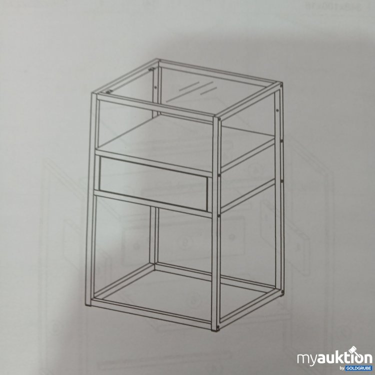 Artikel Nr. 972171 Artikel Nr. 972171: Randolf Bed Side Table Glass, Smoke Colour, ca 40×35×60cm, Art.No. 96333