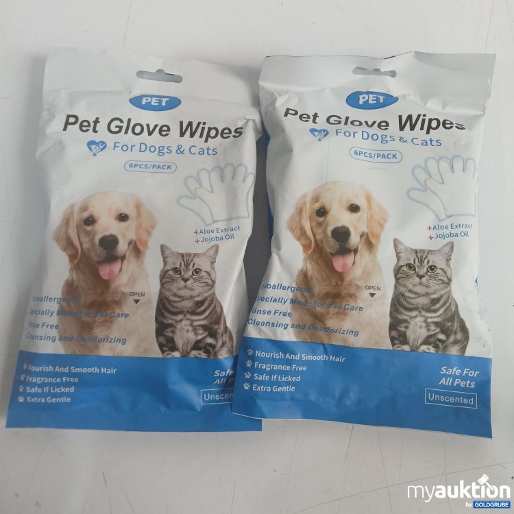 Artikel Nr. 982171: Pet Glove Wipes Für Hunde und Katzen 2x6Pack