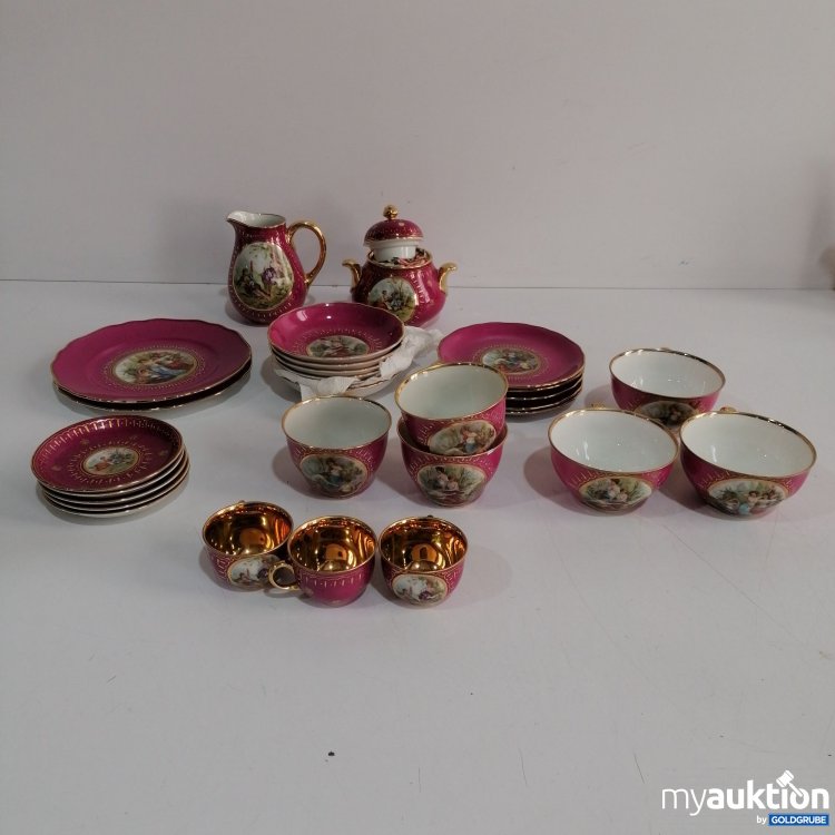 Artikel Nr. 833172 Artikel Nr. 833172: Wien Antikes Geschirr Set, Rosa/Pink mit Goldrand