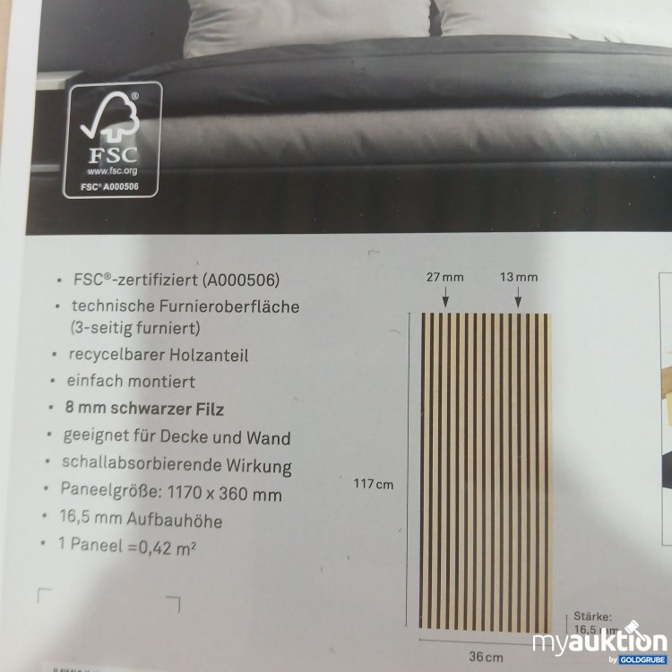 Artikel Nr. 968172: Novel Akustikpaneel Eiche Natur Premium 117cmx36cm