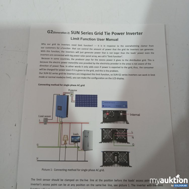 Artikel Nr. 970172: G2 Sun Series Grid Tie Power Inverter W1000G2-24 