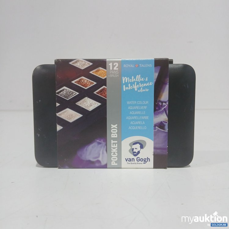 Artikel Nr. 886173: van Gogh The Quality Brand Royal Talens Aquarellfarben Metallic & Interference colours 12 Farben + Pinsel no. 191/6