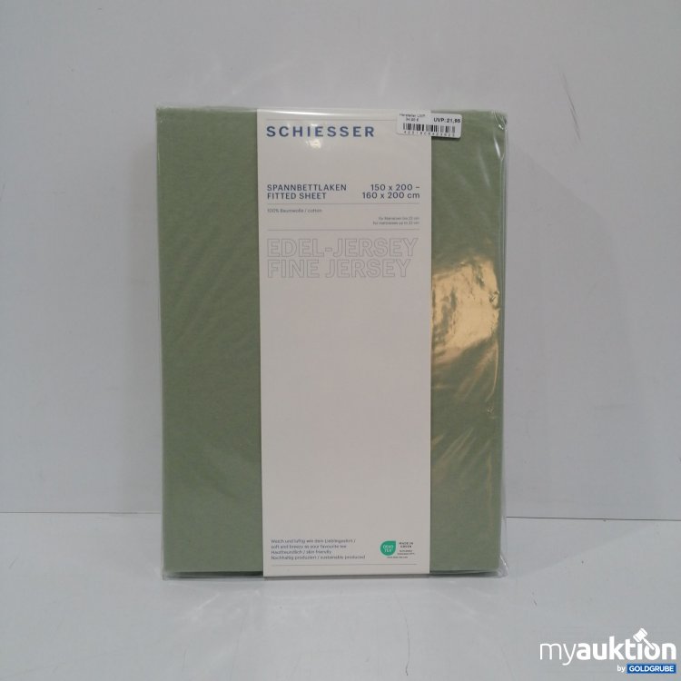 Artikel Nr. 440174: Schiesser Edel Jersey Spannbettlaken 150/160x200 cm, hellgrün 