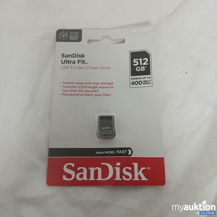 Artikel Nr. 817174 Artikel Nr. 817174: SanDisk Ultra Fit USB 3.2 Gen 1 Flash Drive 512GB