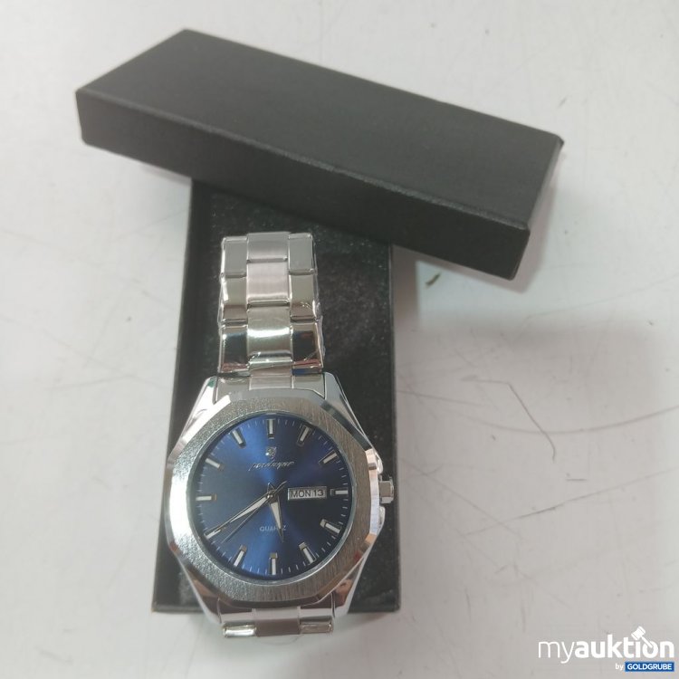 Artikel Nr. 933174: Poedagar Quarz-Armbanduhr mit blauem Zifferblatt und Edelstahlarmband