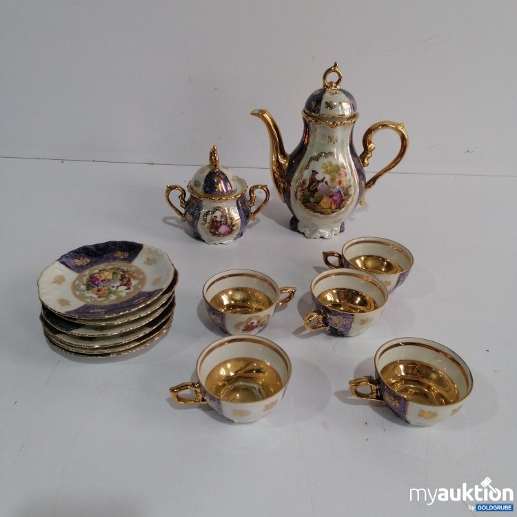 Artikel Nr. 833175 Artikel Nr. 833175: Bavaria Antikes Geschirr Set, in weiß, lila und Goldtönen gehalten mit romantischen Szenen oder Figuren verziert