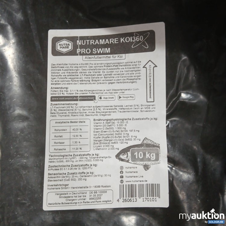 Artikel Nr. 884175: Nutramare KOI 360 Pro Swim Alleinfuttermittel für Koi 10kg