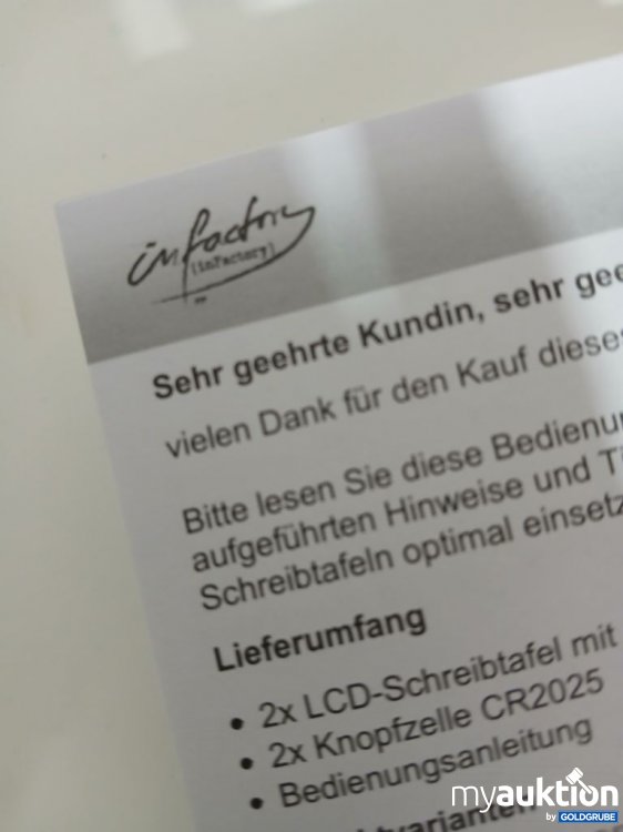 Artikel Nr. 938177 Artikel Nr. 938177: infactory LCD-Schreibtafel mit Stift CR2025
