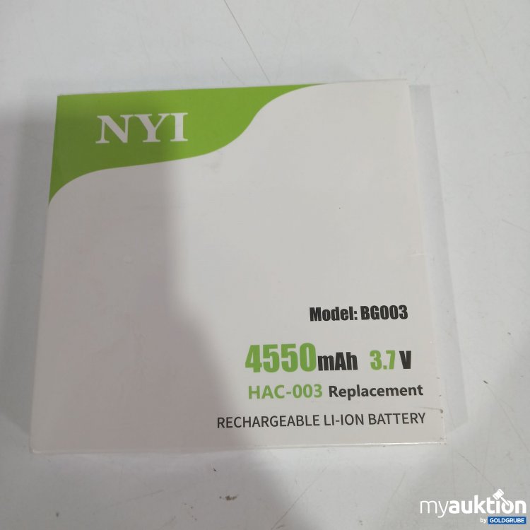 Artikel Nr. 821179 Artikel Nr. 821179: NYI Rechargeable LI-Ion Battery 4550mAh 3.7V BG003