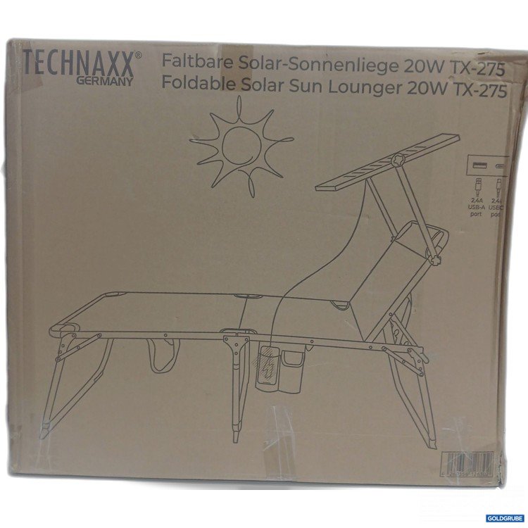Artikel Nr. 915179: Technaxx Faltbare Solar-Sonnenliege 20W TX-275