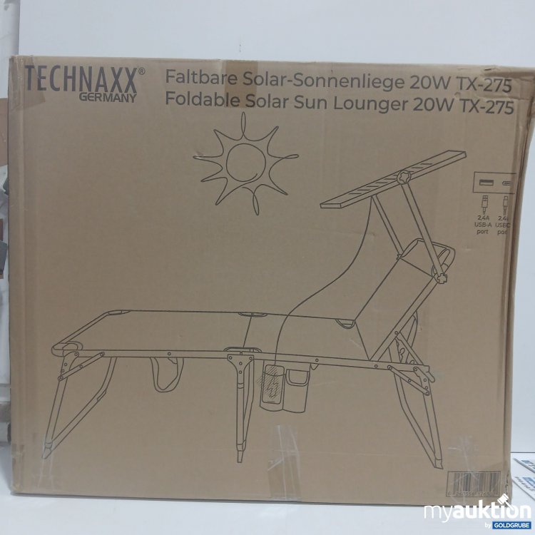 Artikel Nr. 915179: Technaxx Faltbare Solar-Sonnenliege 20W TX-275