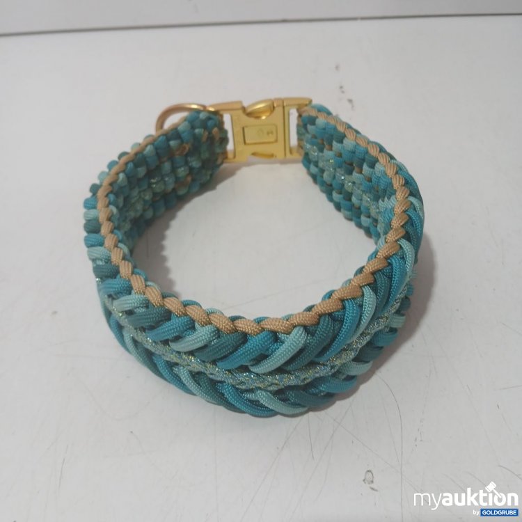 Artikel Nr. 933179: Hundehalsband Batzusa ca 48cm lang türkis/gold verschluss aus Metall