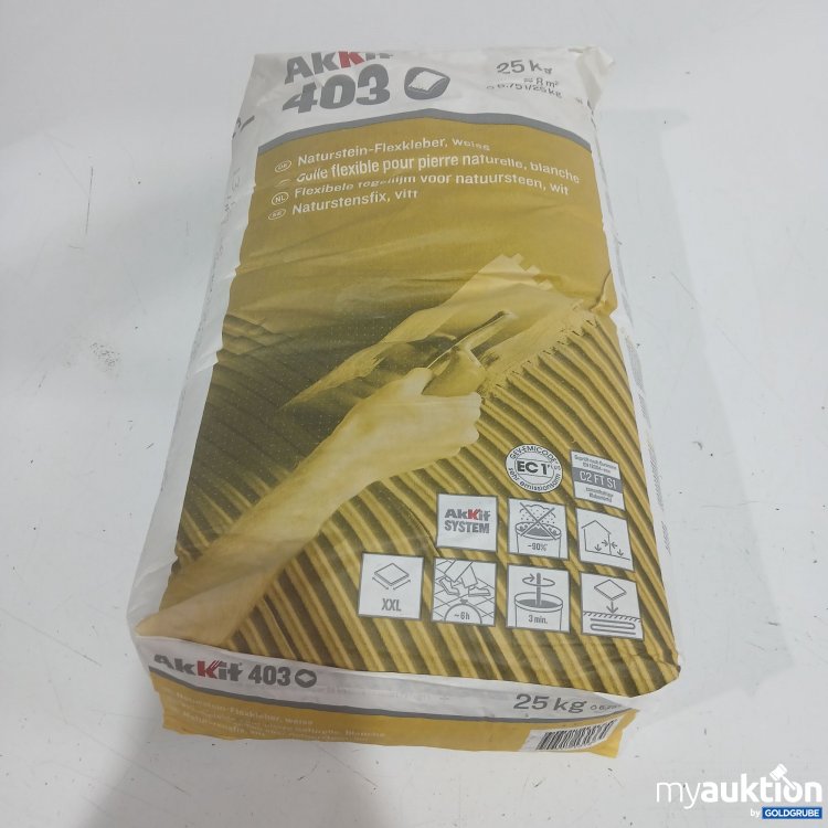 Artikel Nr. 461180: Akkit 403 Naturstein-Flexkleber weiß 25kg 