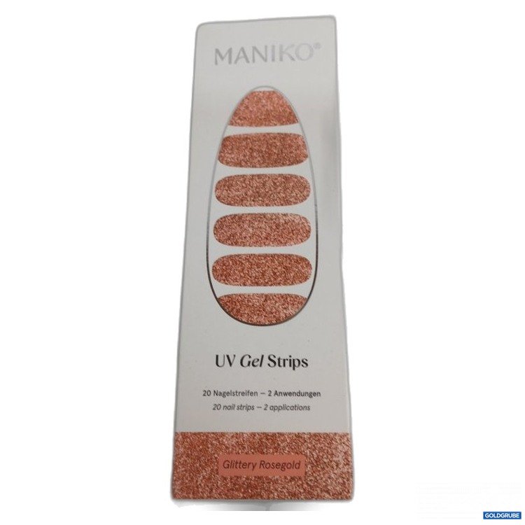 Artikel Nr. 467180 Artikel Nr. 467180: MANIKO UV Gel Strips 20 Nagelstreifen Glittery Rosegold