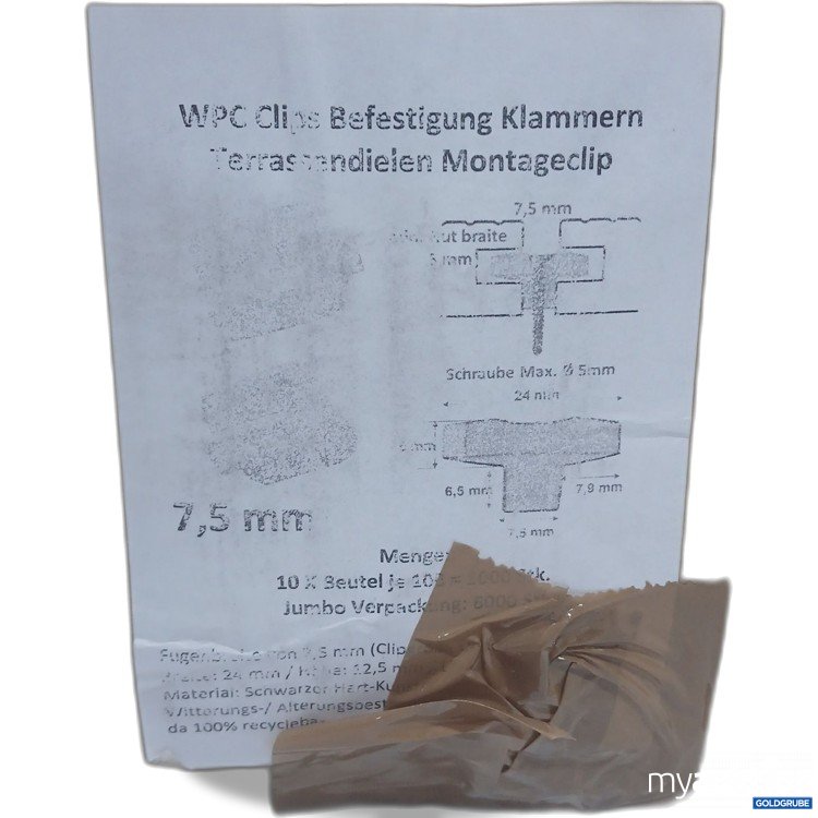 Artikel Nr. 960180: WPC Clips Befestigungs Klammern Terrasaendielen Montageclip 