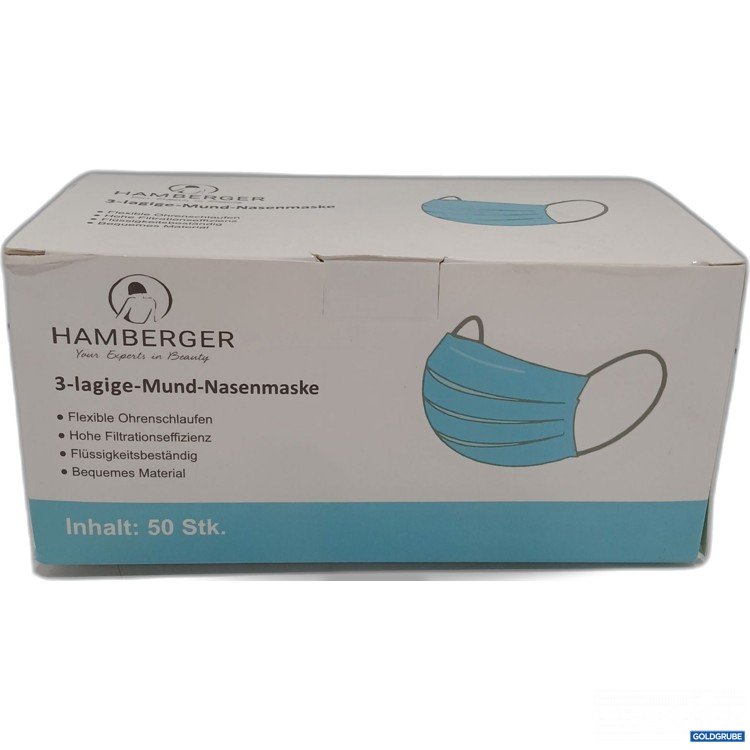 Artikel Nr. 959181: Hamberger 3 Lagige Mund Nasenmaske 50stk 