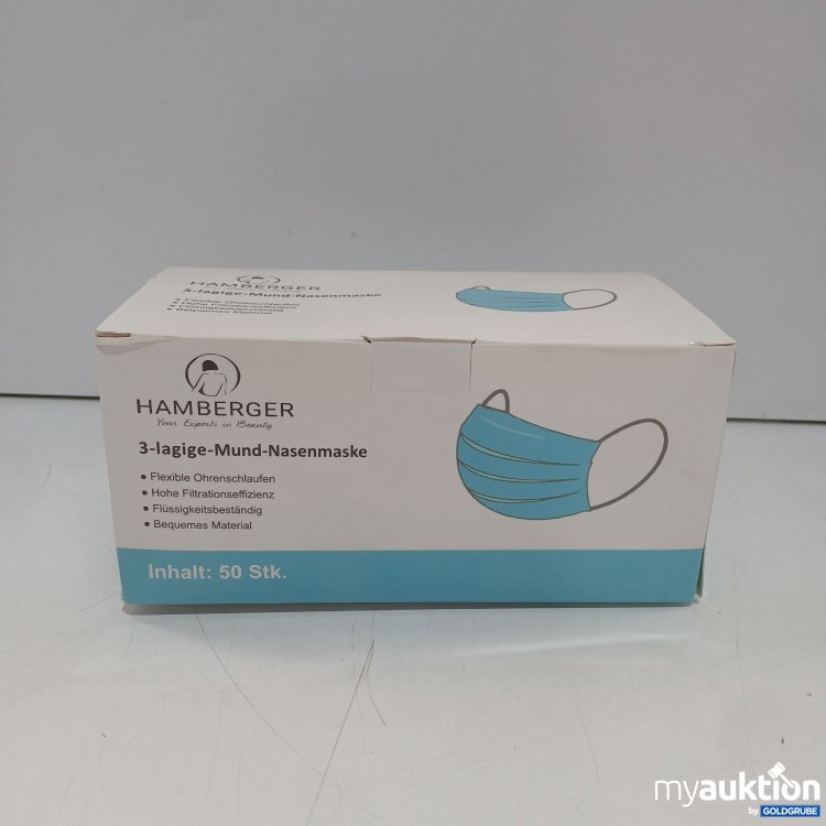 Artikel Nr. 959181: Hamberger 3 Lagige Mund Nasenmaske 50stk 