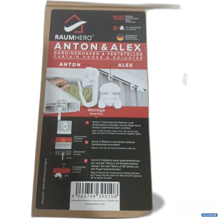 Artikel Nr. 920182: RAUMHERO Anton & Alex Gardinenhaken & Feststeller 100 Stück