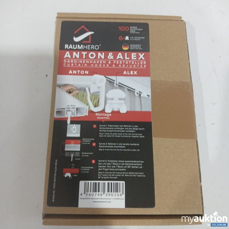 Artikel Nr. 920182: RAUMHERO Anton & Alex Gardinenhaken & Feststeller 100 Stück