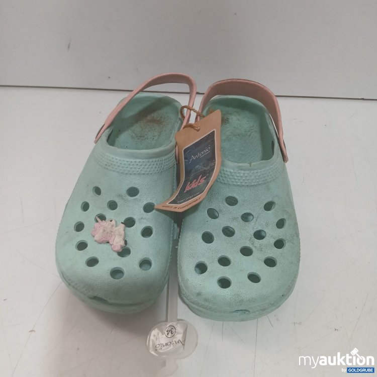 Artikel Nr. 940183: Antonio Kids Clogs türkis und pink Größe 34 
gebraucht