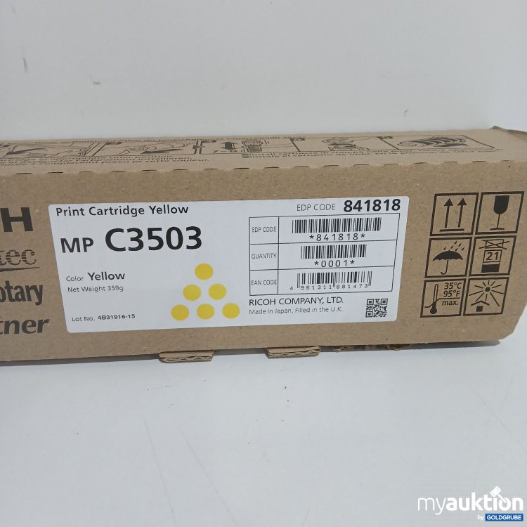 Artikel Nr. 816185 Artikel Nr. 816185: Ricoh Print Cartridge Yellow MP C3503